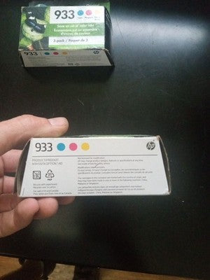 HP Genuine 933 3-pack Cyan/Magenta/Yellow Original Ink Cartridges EXP 2023