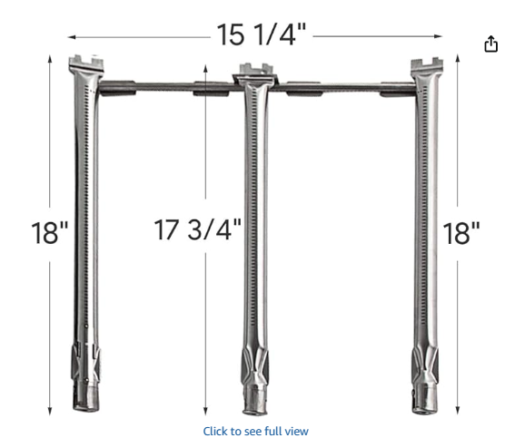 304 Stainless Steel Burner Tubes for Weber Spirit II 300 E310 S310 69787 68950