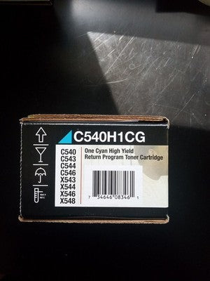 Lexmark C540H1CG Cyan Toner High Yield Cartridge  FREE SHIPPING Brand New