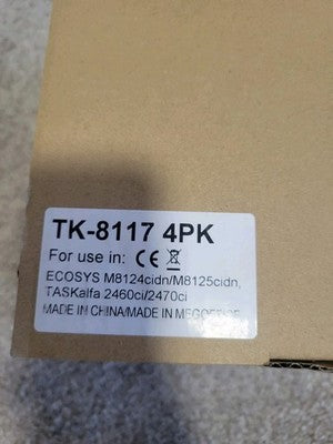 TK8117 4 Pack for Kyocera Toner B C M Y ECOSYS M8124 M8130 OB, SEALED TONERS