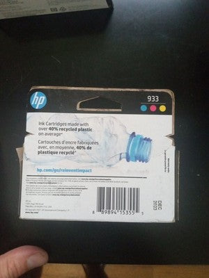 HP Genuine 933 3-pack Cyan/Magenta/Yellow Original Ink Cartridges EXP 2023