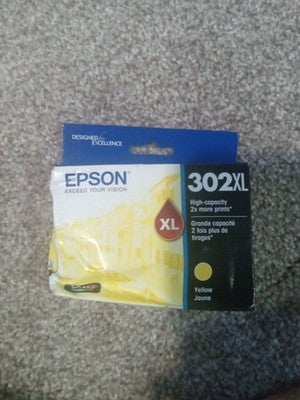 Epson 302XL Yellow Ink Cartridge Beat Box But Sealed, Expires 07/2025 NEW