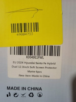 (6pcs) 2024 2025 Santa Fe Screen Protector for Hyundai Santa Fe Display (12.3...