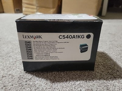 NEW SEAL! GENUINE Lexmark C540A1KG Black Toner Cartridge C540 X544 FREE SHIP