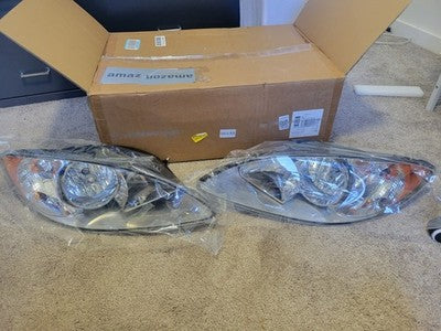 For 2008-2016 International ProStar Chrome Headlights Headlamps Left+Right Pair