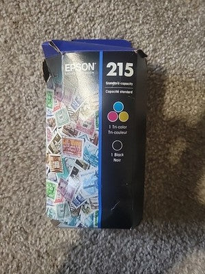 New EPSON 215 Ink Standard-Capacity Tri-Color Black  Cartridge Pack Exp 11/2027