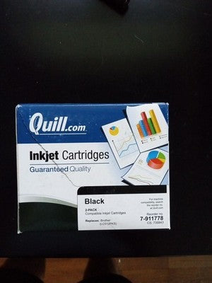 New Quill Black Ink for Brother LC512PKS (qty: 2 in box) Sealed