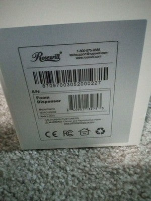 Rosewill Automatic Foam Touchless Auto Foaming Dispenser White New
