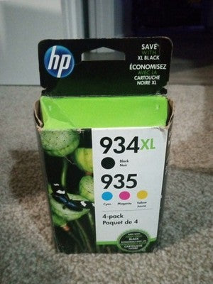 Genuine 4-Pack HP 934XL Black & 935 Cyan/Magenta,/Yellow N9H66FN Sealed 11/2022