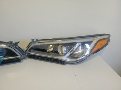 2015-2017 Hyundai Sonata Halogen Headlights Pair Black Hous Set HY2503183 Left