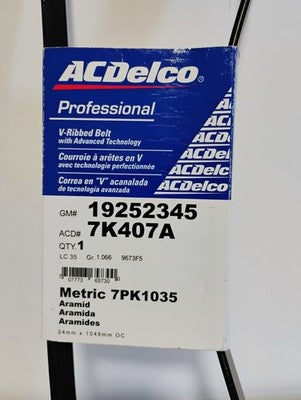 ACDelco Gold 7K407A Standard V-Ribbed Serpentine Belt Black NEW