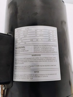 Swimming Pool Pump Motor B625 for Polaris PB4-60 PB460 3/4HP 3450RPM 115/230V
