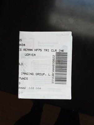 Staples HP 75 (CB337WN) Tri-Color Ink Cartridge New Sealed