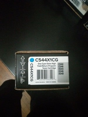 New Genuine Lexmark C544X1CG One CYAN Toner Cartridge Extra High Yield OEM