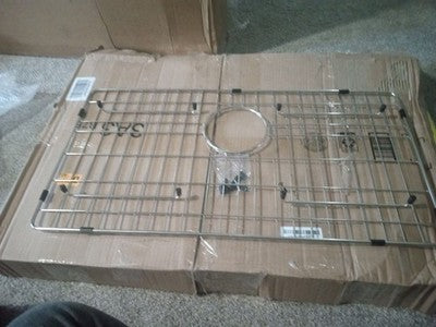 Sarlai Sink Protectors Grid, Stainless, 24-1/9" x 12-3/5" with Grid Grate Rack