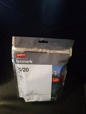 STAPLES Lexmark 70/20 Tri-Color/Black Ink Cartridges 2/PK Sealed Brand New