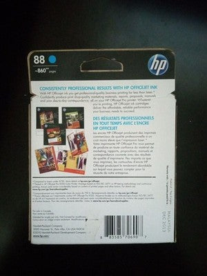Genuine HP 88 Cyan C9386AC Officejet Ink Cartridge New Sealed Expired 12/2013