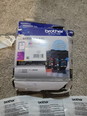 Brother LC3033 3PKS XXL INKvestment Tank 3 Pack Open Box, 08/26