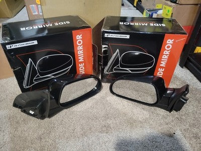 2Pcs Power Mirror w/ Power Heated Manual Folding Smooth Black for Suzuki Forenza