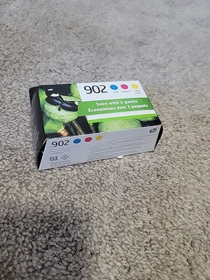 HP 902 3 Pak Cyan Magenta Yellow Genuine New OEM Sealed Box 2025