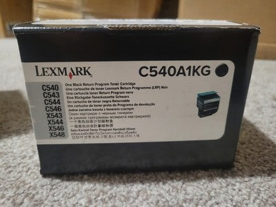 NEW SEAL! GENUINE Lexmark C540A1KG Black Toner Cartridge C540 X544 FREE SHIP