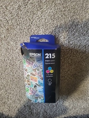 New EPSON 215 Ink Standard-Capacity Tri-Color Black  Cartridge Pack Exp 11/2027