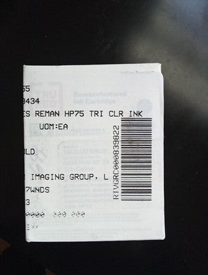 Staples HP 75 (CB337WN) Tri-Color Ink Cartridge New Sealed