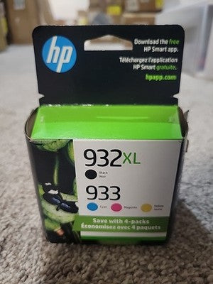 HP 932XL/933 (N9H62FN) Cyan/Black/Magenta/Yellow Ink Cartridge EXP 11/2024