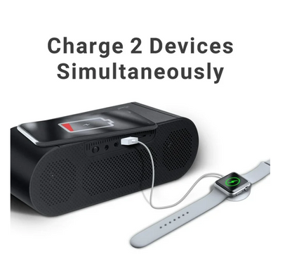 Alarm Clock Radio Wireless Charging & USB Port Bluetooth Speaker LED Display