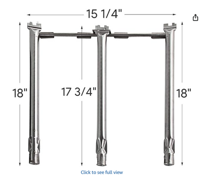 304 Stainless Steel Burner Tubes for Weber Spirit II 300 E310 S310 69787 68950