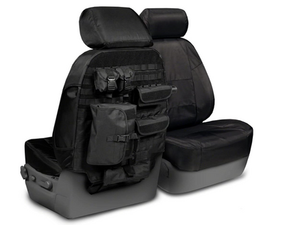 Coverking Seat Covers for 2019–2021 GMC Sierra 1500 Front, w/Pouches Tactical