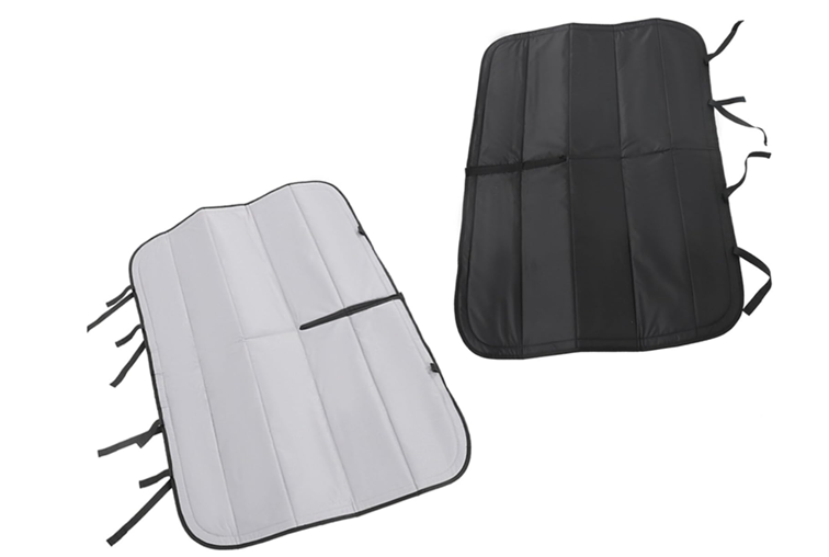 For 2015-2022 Transit Van Gray Insulated Blackout Rear Door Window Covers Pair