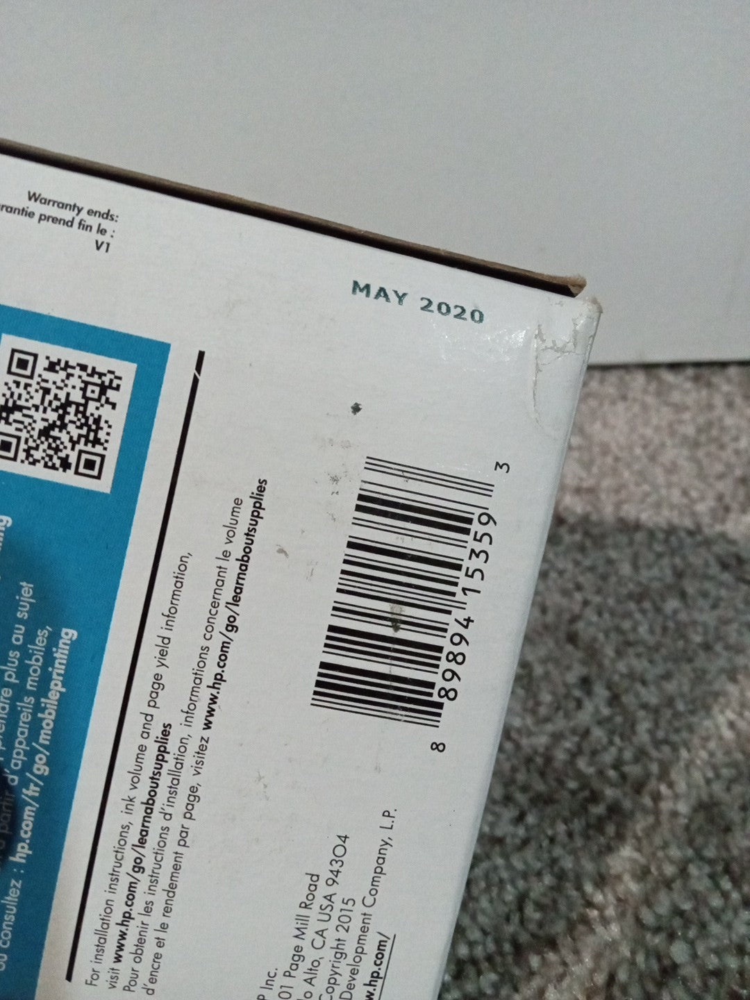 HP 564 / 564XL (N9H60FN) Ink Cartridges (Cyan Magenta Yellow Black) Exp May 2020